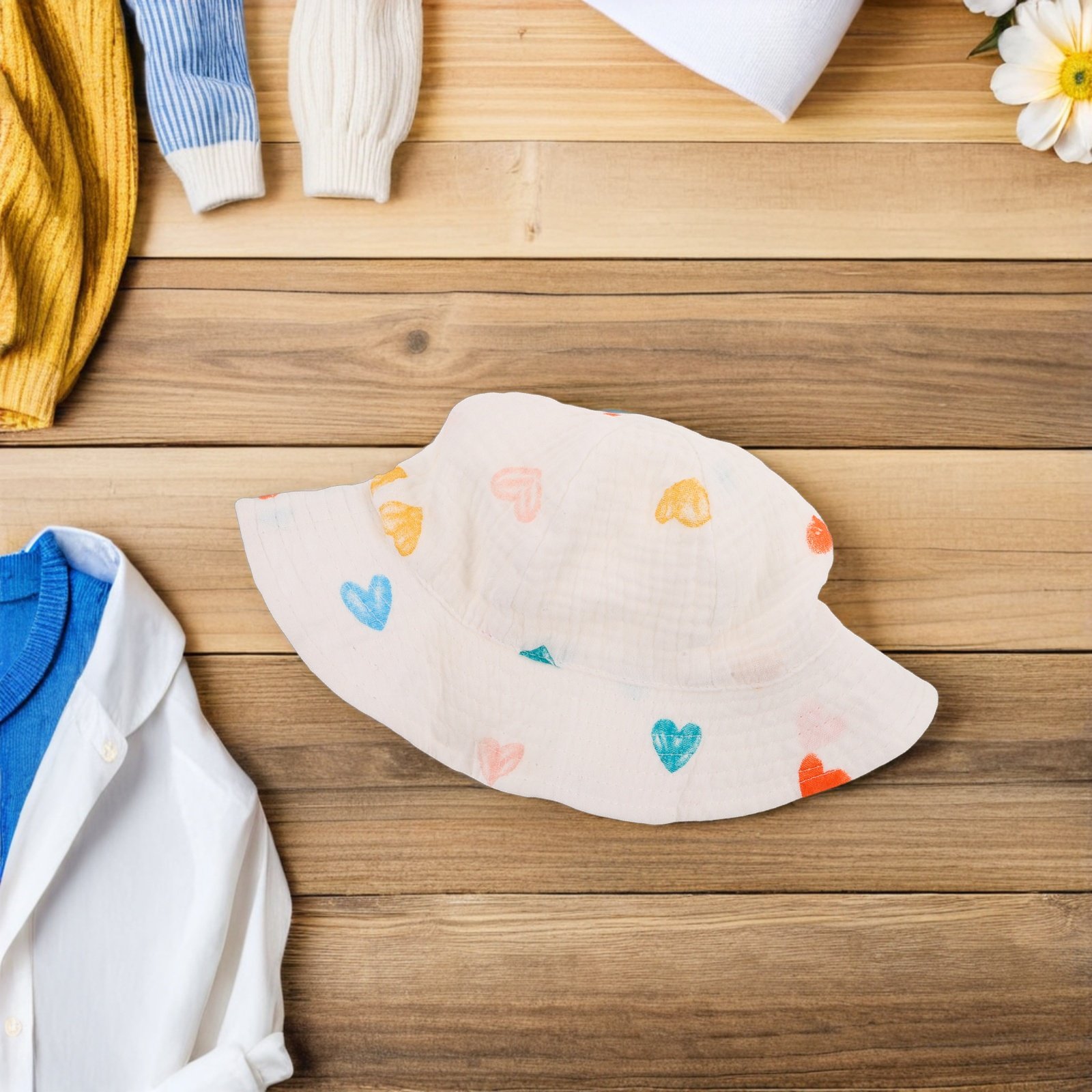Bucket Hat Cotton - Cappellino da sole per neonati, realizzato