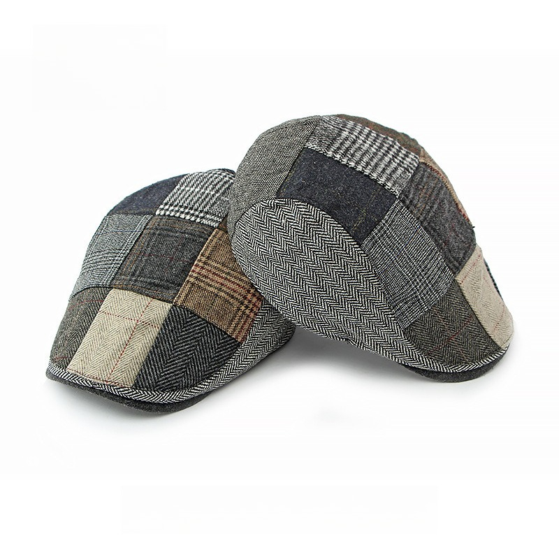Newsboy Cap Ivy - Cappello da Uomo in Tweed Patchwork,